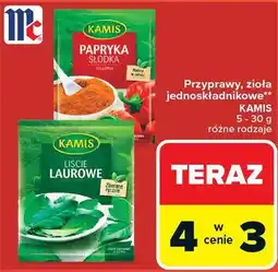 Carrefour Przyprawy, zioła jednoskładnikowe KAMIS 5-30 g, różne rodzaje oferta