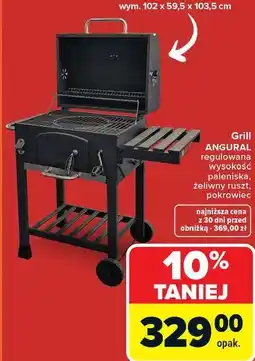 Carrefour Grill ANGURAL regulowana wysokość paleniska, żeliwny ruszt, pokrowiec oferta