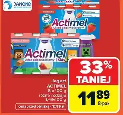 Carrefour Jogurt ACTIMEL 8 x 100 g różne rodzaje oferta