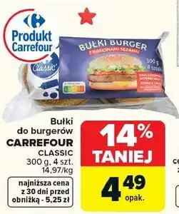 Carrefour Bułki do burgerów CARREFOUR CLASSIC 300 g, 4 szt oferta