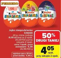 Carrefour Jajko niespodzianka KINDER 20 g, różne rodzaje oferta