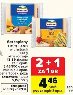 Carrefour Ser topiony HOCHLAND w plastrach 130 g różne rodzaje oferta