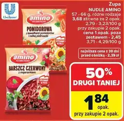 Carrefour Zupa NUDLE AMINO 57-66 g, różne rodzaje oferta