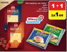Carrefour Ser topiony, ser żółty ZOTT plastry 120-140 g różne rodzaje oferta