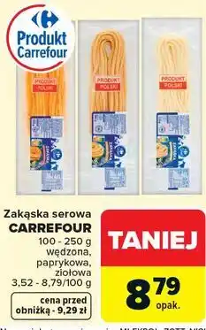 Carrefour Zakąska serowa CARREFOUR 100 - 250 g wędzona, paprykowa, ziołowa oferta