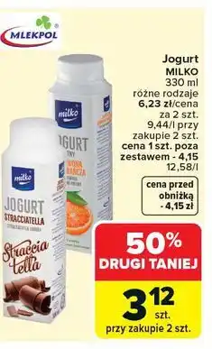 Carrefour Jogurt MILKO oferta