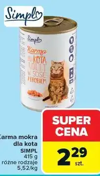 Carrefour Karma mokra dla kota SIMPL 415 g różne rodzaje oferta