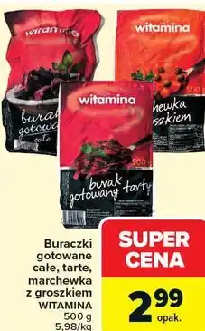 Carrefour Buraczki gotowane całe, tarte, marchewka z groszkiem WITAMINA oferta