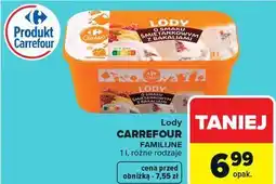 Carrefour Lody CARREFOUR FAMILIJNE 1 l, różne rodzaje oferta