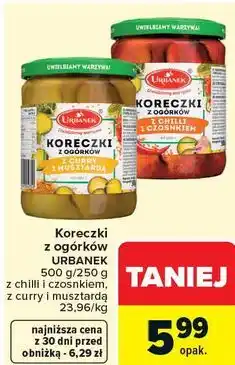 Carrefour Koreczki z ogórków z chilli i czosnkiem, z curry i musztardą URBANEK oferta
