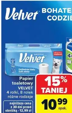Carrefour Papier toaletowy VELVET oferta
