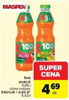 Carrefour Sok KUBUŚ 0,85 l, różne rodzaje oferta