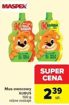 Carrefour Mus owocowy KUBUŚ 100 g, różne rodzaje oferta
