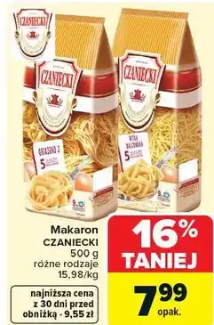 Carrefour Makaron CZANIECKI różne rodzaje oferta