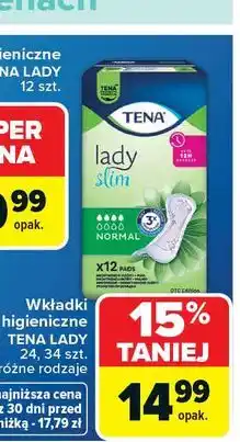 Carrefour Wkładki higieniczne TENA LADY oferta