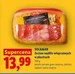 Lidl Zestaw wędlin wieprzowych w plastrach jamón serrano gran reserva, chorizo salami i lomo reserva oferta