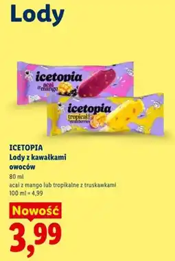 Lidl Lody z kawałkami owoców acai z mango lub tropikalne z truskawkami oferta