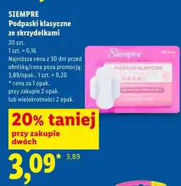 Lidl Podpaski klasyczne ze skrzydełkami oferta