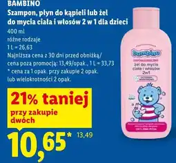 Lidl Szampon, płyn do kąpieli lub żel do mycia ciała i włosów 2 w 1 dla dzieci oferta