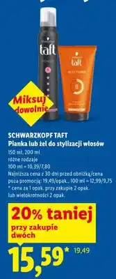 Lidl Pianka lub żel do stylizacji włosów oferta