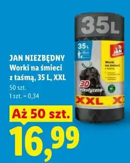 Lidl Worki na śmieci z taśmą, 35 L, XXL oferta