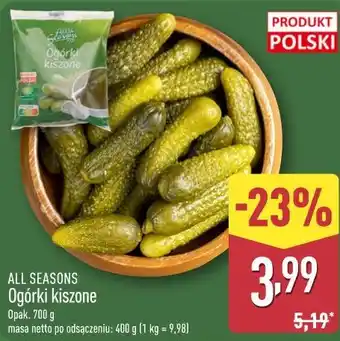 ALDI ALL SEASONS Ogórki kiszone oferta