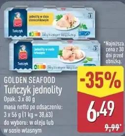ALDI GOLDEN SEAFOOD Tuńczyk jednolity oferta
