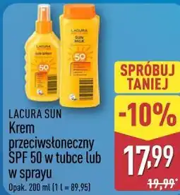 ALDI Krem przeciwsłoneczny SPF 50 w tubce lub w sprayu LACURA SUN oferta