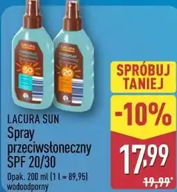 ALDI Spray przeciwsłoneczny SPF 20/30 LACURA SUN oferta