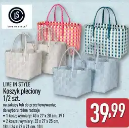 ALDI LIVE IN STYLE Koszyk pleciony 1/2 szt oferta