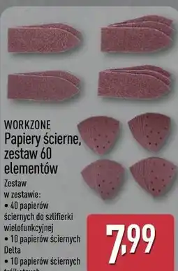 ALDI Papiery ścierne, zestaw 60 elementów WORKZONE oferta