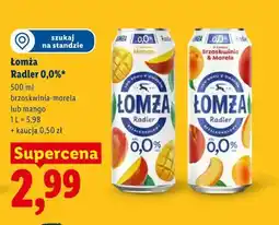 Lidl Łomża Radler 0,0% 500 ml brzoskwinia-morela lub mango oferta