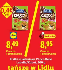 Lidl Płatki śniadaniowe Choco Kulki Lubella/Kubuś oferta
