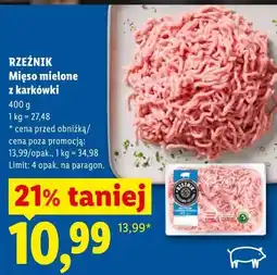 Lidl Mięso mielone z karkówki RZEŹNIK oferta