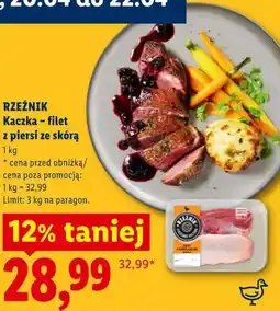 Lidl RZEŹNIK Kaczka - filet z piersi ze skórą oferta