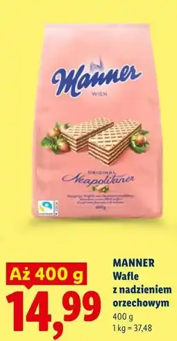Lidl MANNER Wafle z nadzieniem orzechowym oferta
