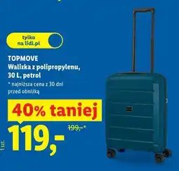 Lidl TOPMOVE Walizka z polipropylenu, 30 L, petrol oferta