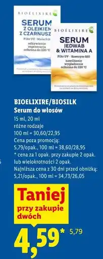 Lidl BIOELIXIRE/BIOSILK Serum do włosów oferta