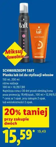 Lidl SCHWARZKOPF TAFT Pianka lub żel do stylizacji włosów oferta