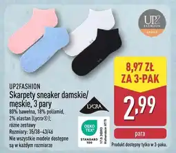 ALDI Skarpety sneaker damskie/męskie, 3 pary oferta