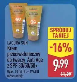 ALDI Krem przeciwsłoneczny do twarzy Anti Age z SPF 30/50/50+ oferta