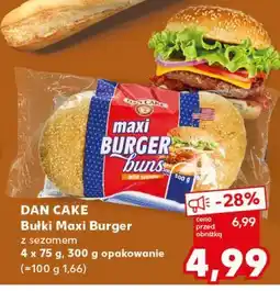 Kaufland DAN CAKE Bułki Maxi Burger z sezamem 4 x 75 g, 300 g opakowanie oferta