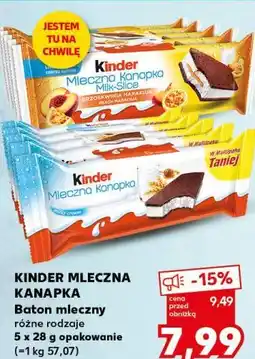 Kaufland KINDER MLECZNA KANAPKA Baton mleczny różne rodzaje 5 x 28 g opakowanie (=1 kg 57,07) oferta