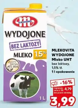 Kaufland MLEKOVITA WYDOJONE Mleko UHT bez laktozy, 1,5% tł. 1 l opakowanie oferta