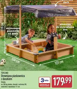 ALDI Toylino Drewniana piaskownica z daszkiem oferta
