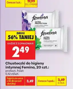 Biedronka Chusteczki do higieny intymnej protect oferta