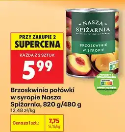 Biedronka Brzoskwinie połówki w syropie oferta