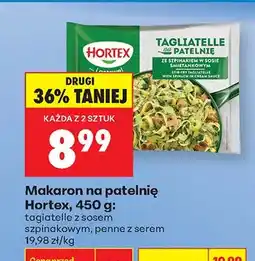 Biedronka Makaron na patelnię tagliatelle z sosem szpinakowym, penne z serem oferta