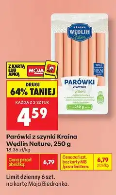 Biedronka Parówki z szynki Nature oferta
