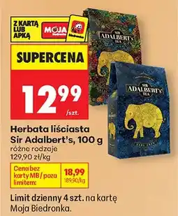 Biedronka Herbata liściasta różne rodzaje oferta